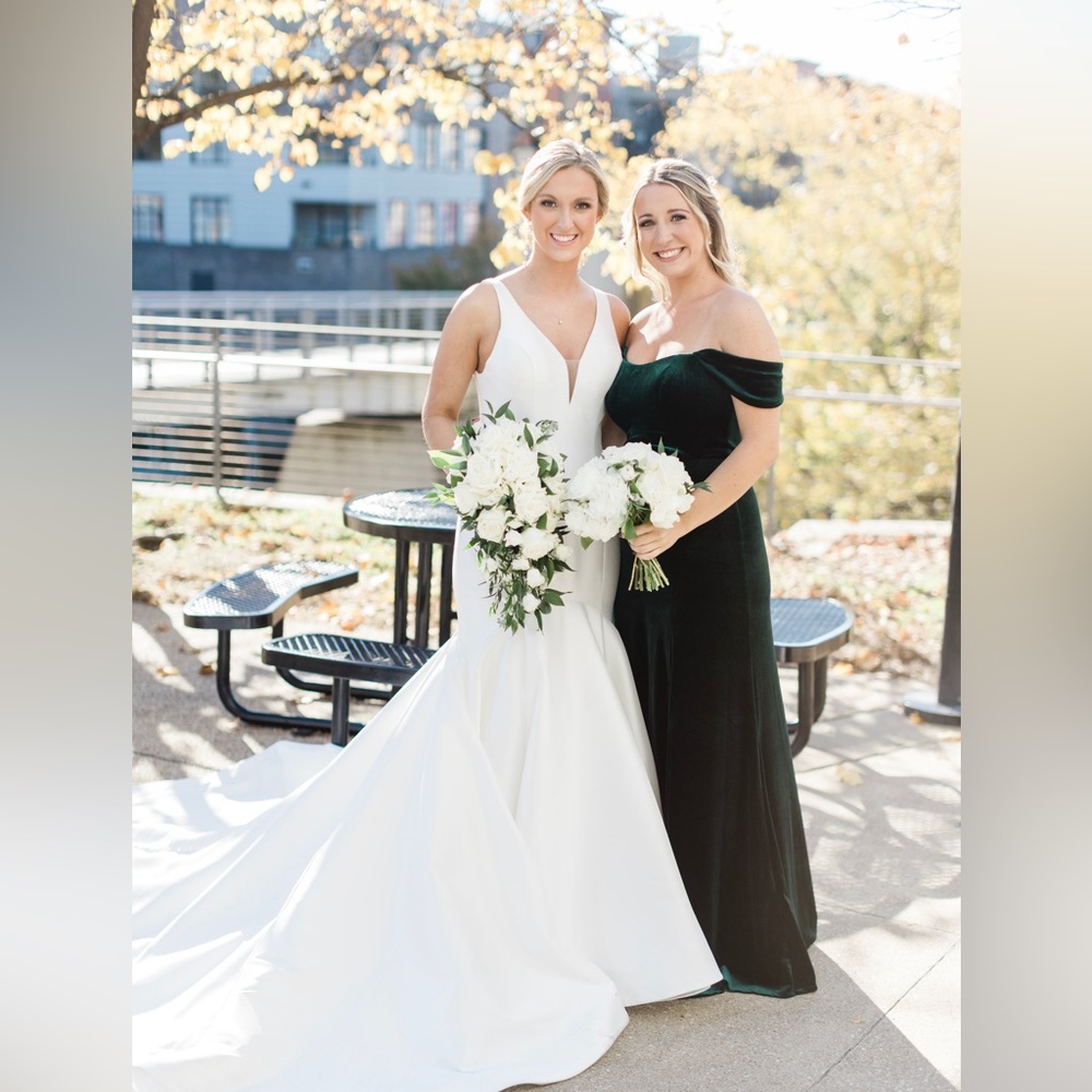 Jenny Yoo Issa Bridesmaids Dress Worn once! Size 6, unaltered. Color is emerald